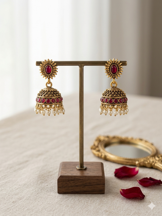 Royal Amara Jhumka Pink
