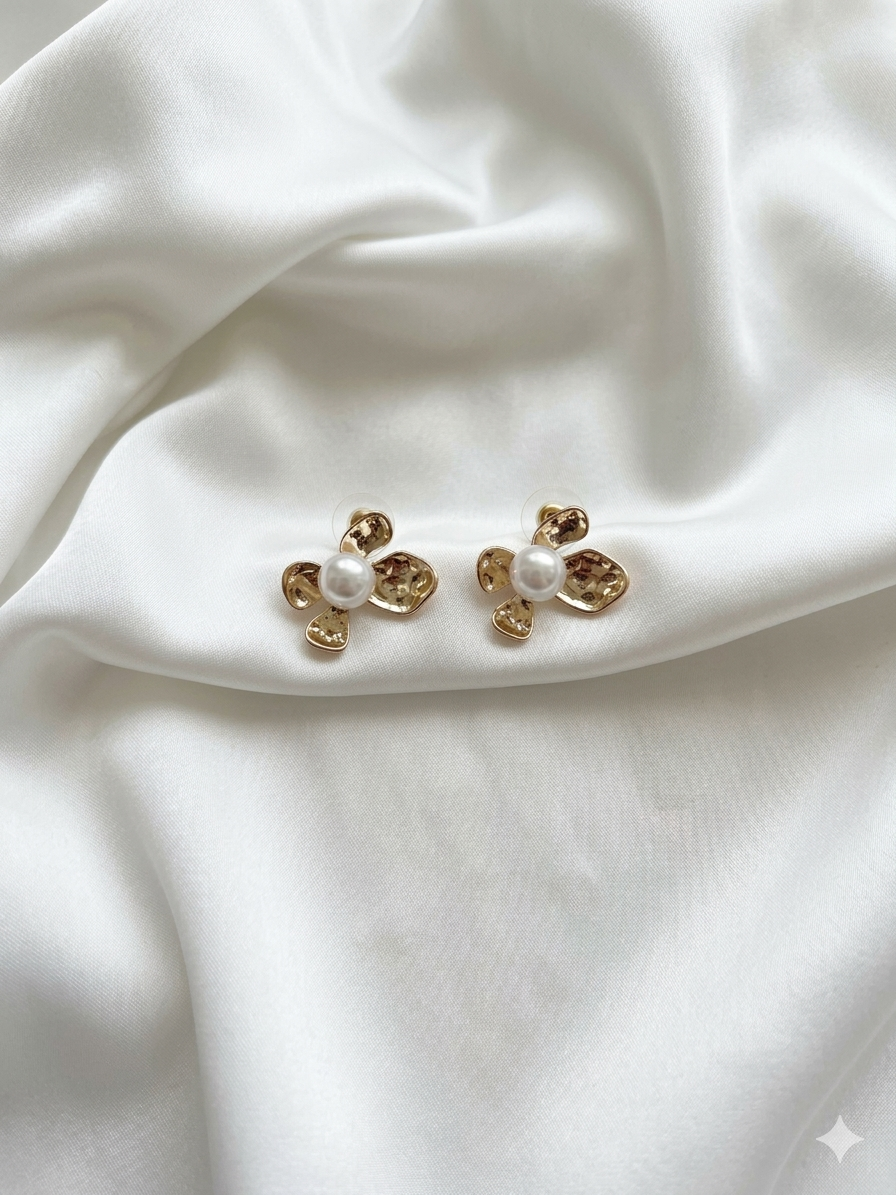 Pearl Flower Studs