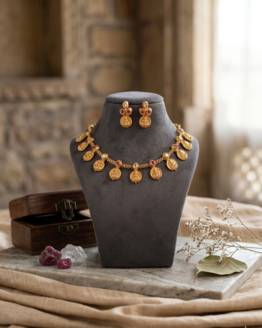 Lakshmi Coin Minimal Necklace