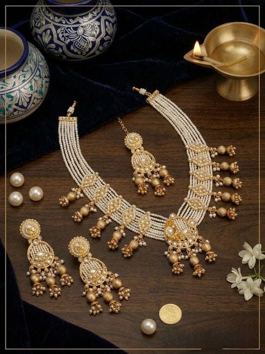 The Rajwada Heritage  (Earrings and Maangtika)