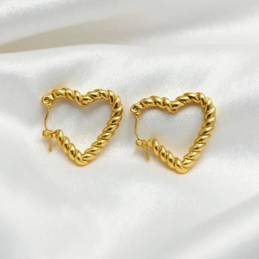 Twisted Open Heart Hoop